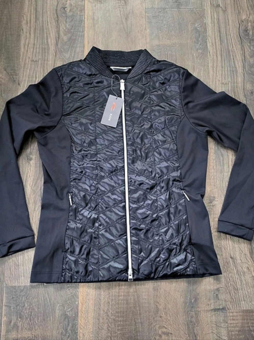 KJUS Women Retention Jacket Quilted Jacket in Black Size Large NWT